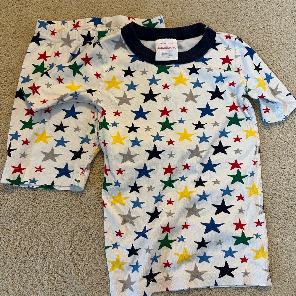 Hanna Andersson Shortie Pajamas, Stars, 100% Cotton, Unisex 6-7